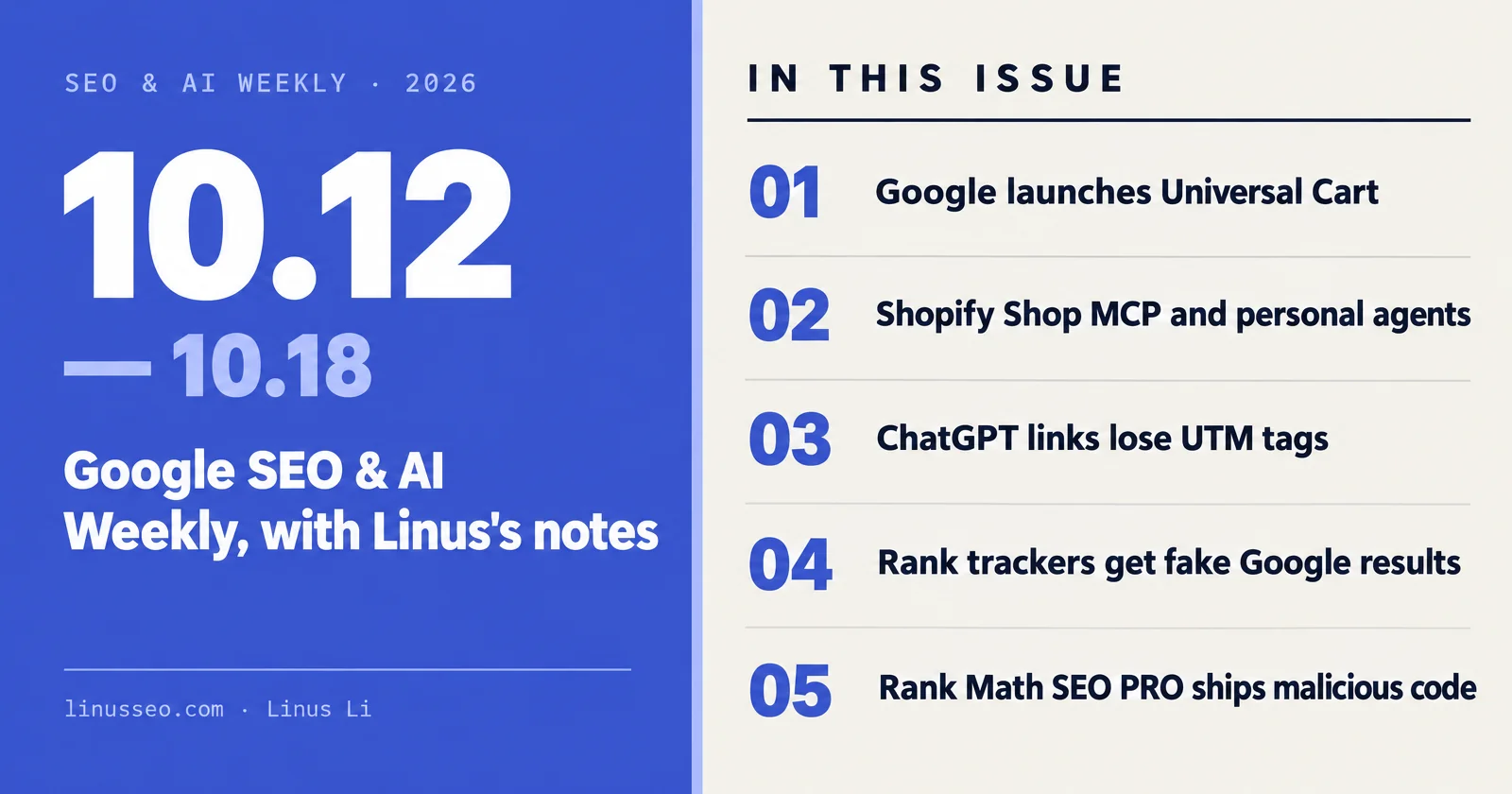 Google SEO & AI Weekly Roundup and Linus's Notes 261018